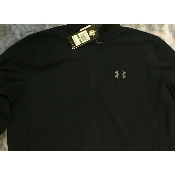 NWT New Mens Under Armour Jacket UA Zephyr Fleece Solid ¼ Zip Large 1328166-001 - Picture 3 of 4